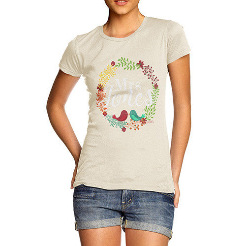 Personalised Mrs Wedding Wreath Women's T-Shirt 