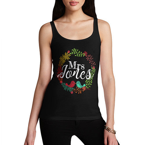 Personalised Mrs Wedding Wreath Women's Tank Top