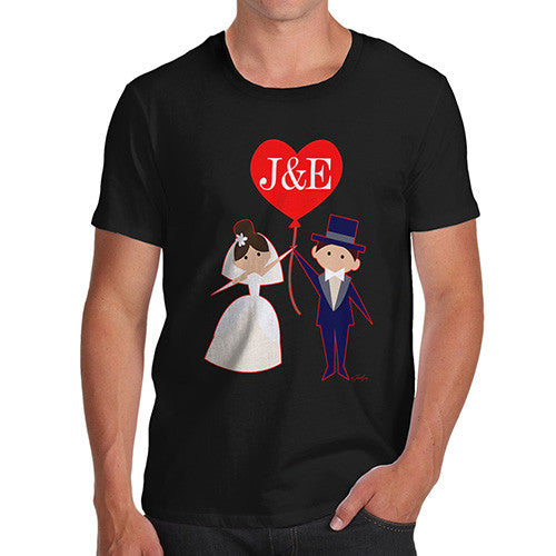 Personalised Wedding Heart Balloon Men's T-Shirt