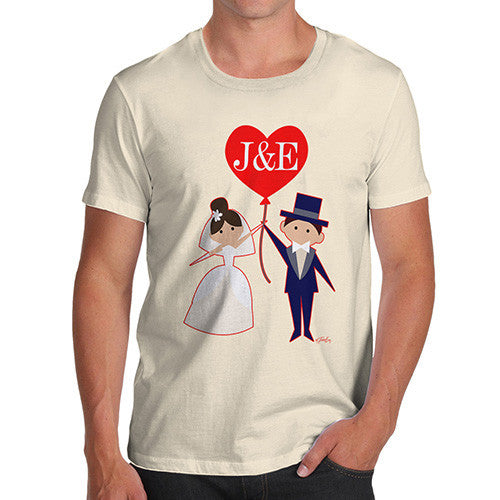 Personalised Wedding Heart Balloon Men's T-Shirt