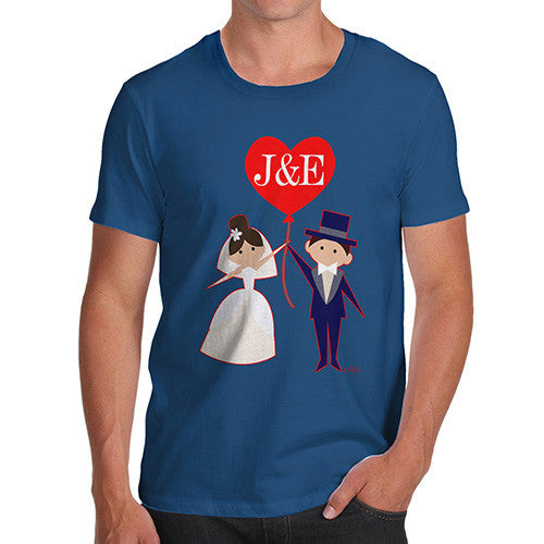 Personalised Wedding Heart Balloon Men's T-Shirt