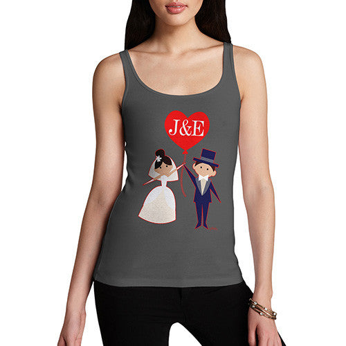 Personalised Wedding Heart Balloon Women's Tank Top