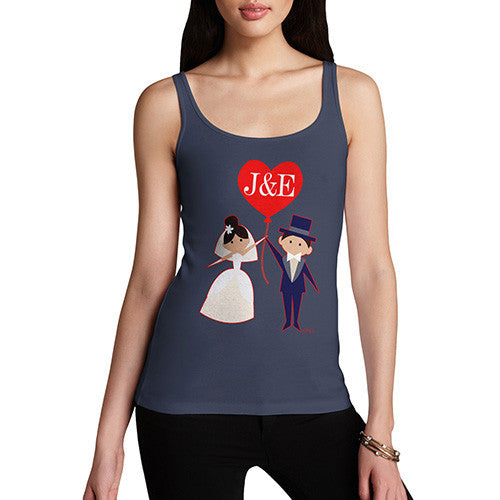 Personalised Wedding Heart Balloon Women's Tank Top