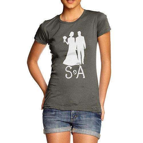 Personalised Wedding Silhouette Women's T-Shirt 