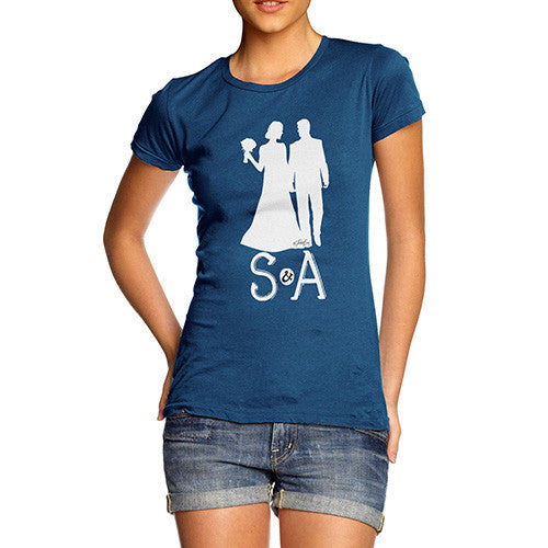 Personalised Wedding Silhouette Women's T-Shirt 