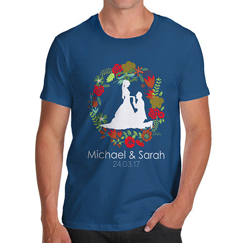 Personalised Wedding Silhouette Wreath Men's T-Shirt