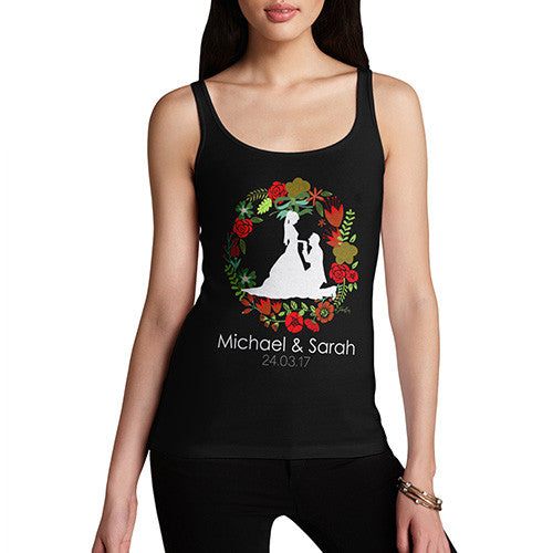 Personalised Wedding Silhouette Wreath Women's Tank Top