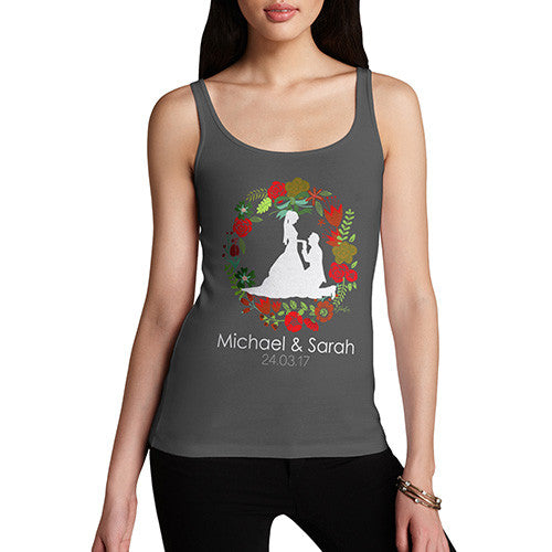 Personalised Wedding Silhouette Wreath Women's Tank Top