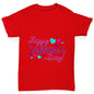 Happy Valentine's Day Pink Hearts Girl's T-Shirt 