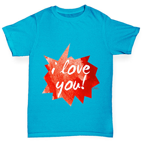 I Love You Spikey Speech Bubble Boy's T-Shirt