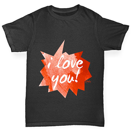 I Love You Spikey Speech Bubble Boy's T-Shirt