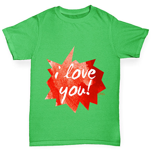 I Love You Spikey Speech Bubble Boy's T-Shirt