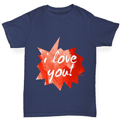 I Love You Spikey Speech Bubble Boy's T-Shirt