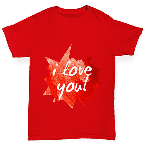 I Love You Spikey Speech Bubble Boy's T-Shirt