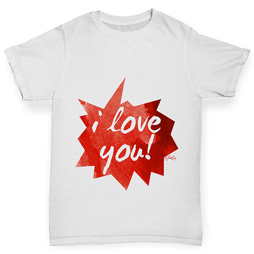 I Love You Spikey Speech Bubble Boy's T-Shirt