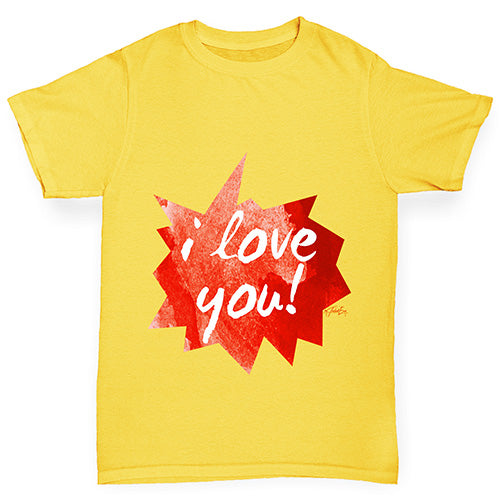 I Love You Spikey Speech Bubble Boy's T-Shirt