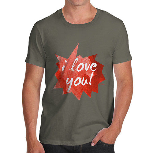 I Love You Spikey Speech Bubble Men's T-Shirt