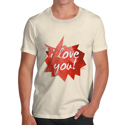 I Love You Spikey Speech Bubble Men's T-Shirt