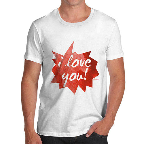 I Love You Spikey Speech Bubble Men's T-Shirt