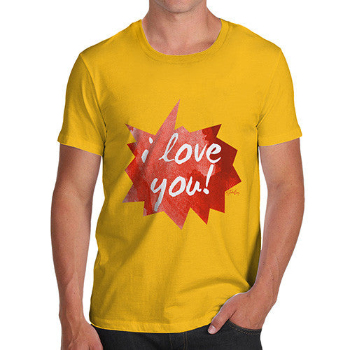 I Love You Spikey Speech Bubble Men's T-Shirt