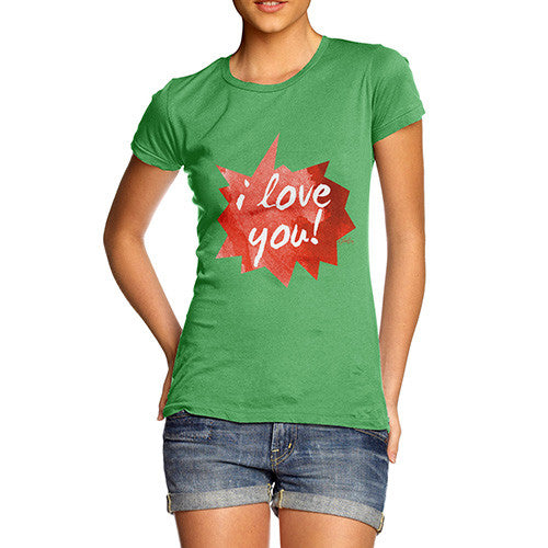 I Love You Spikey Speech Bubble Women's T-Shirt 