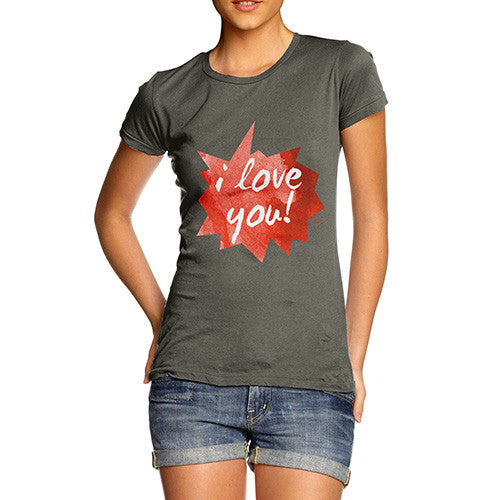 I Love You Spikey Speech Bubble Women's T-Shirt 