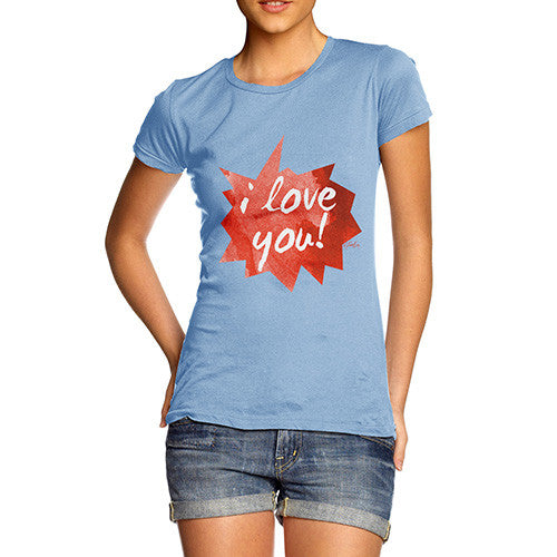 I Love You Spikey Speech Bubble Women's T-Shirt 