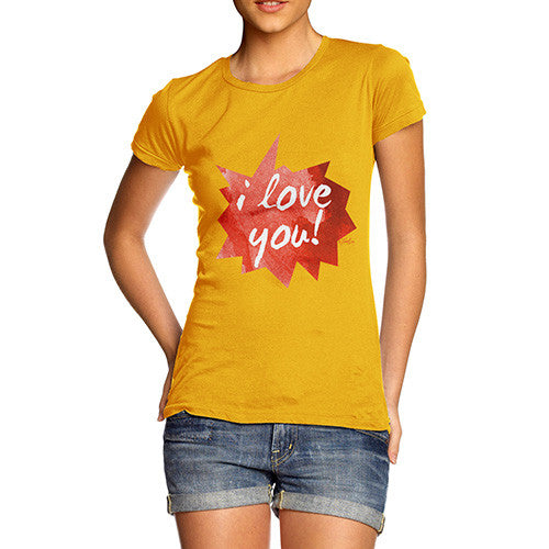 I Love You Spikey Speech Bubble Women's T-Shirt 