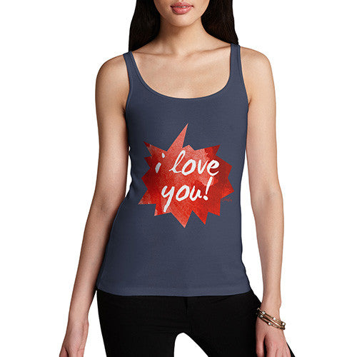 I Love You Spikey Speech Bubble Women's Tank Top