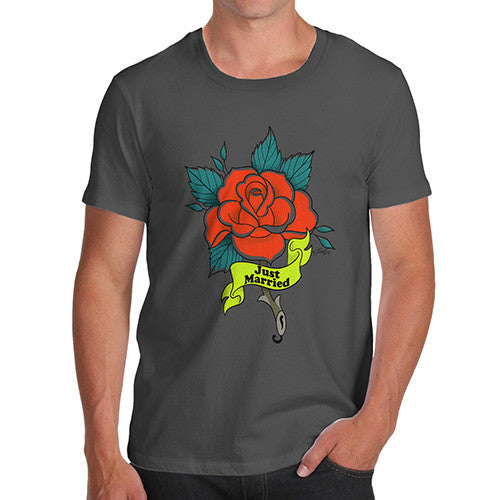 Just Married Rose Tattoo Men's T-Shirt