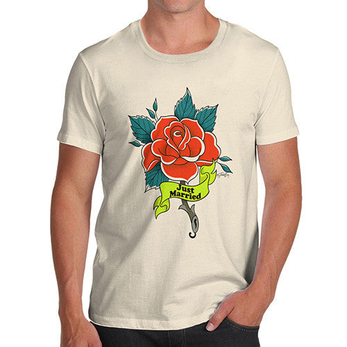 Just Married Rose Tattoo Men's T-Shirt