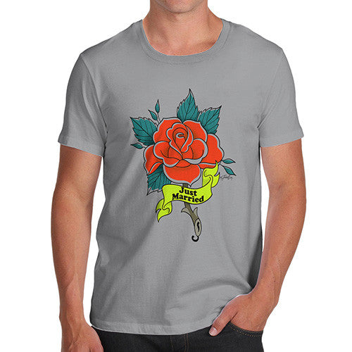 Just Married Rose Tattoo Men's T-Shirt