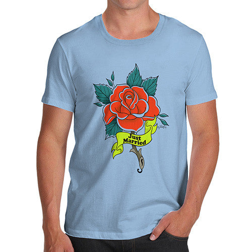 Just Married Rose Tattoo Men's T-Shirt