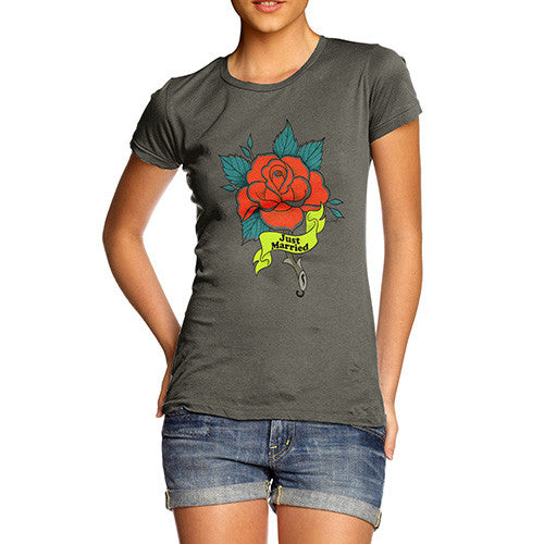 Just Married Rose Tattoo Women's T-Shirt 