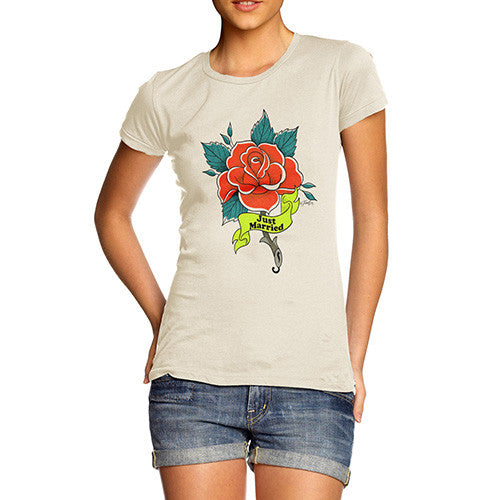 Just Married Rose Tattoo Women's T-Shirt 