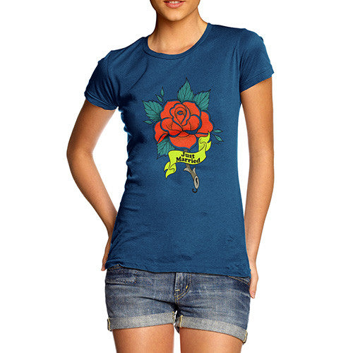 Just Married Rose Tattoo Women's T-Shirt 