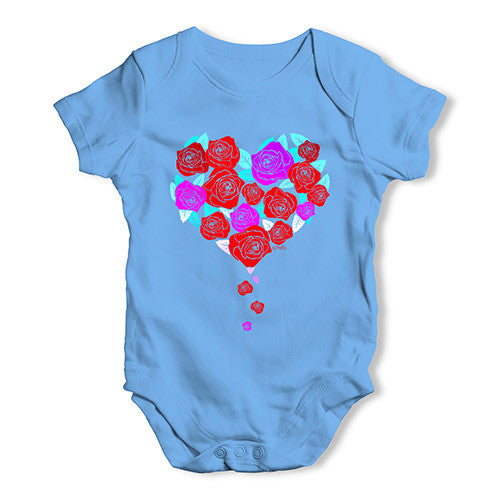 Roses Love Heart Baby Unisex Baby Grow Bodysuit