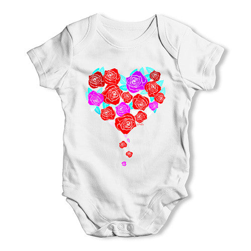 Roses Love Heart Baby Unisex Baby Grow Bodysuit