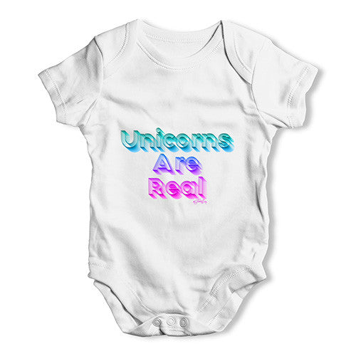 Unicorns Are Real Baby Unisex Baby Grow Bodysuit