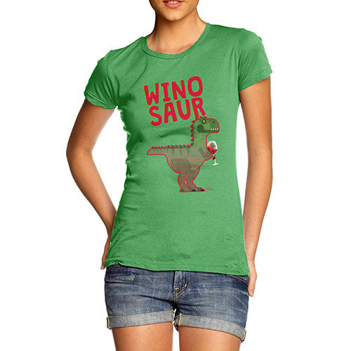 Winosaur Funny Wine Dinosaur Women's T-Shirt 