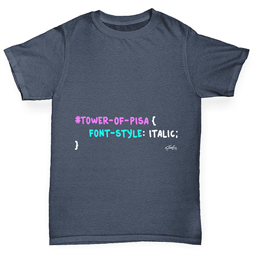 CSS Pun Tower Of Pisa Boy's T-Shirt