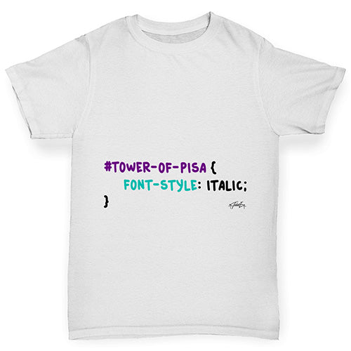 CSS Pun Tower Of Pisa Boy's T-Shirt