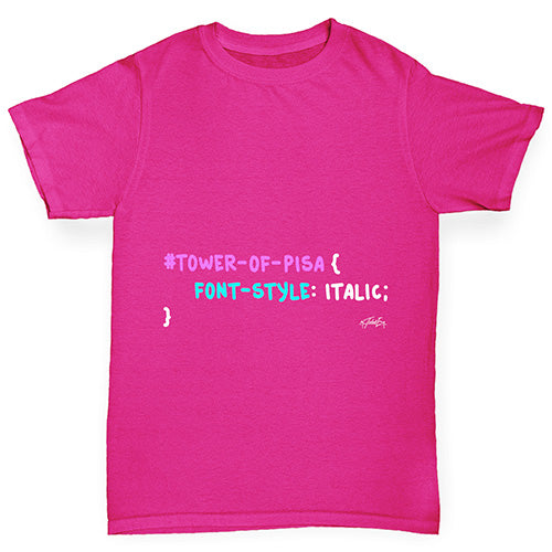 CSS Pun Tower Of Pisa Girl's T-Shirt 