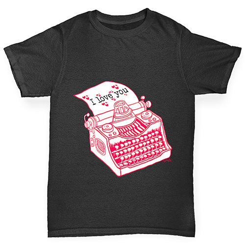 I Love You Typewriter Boy's T-Shirt