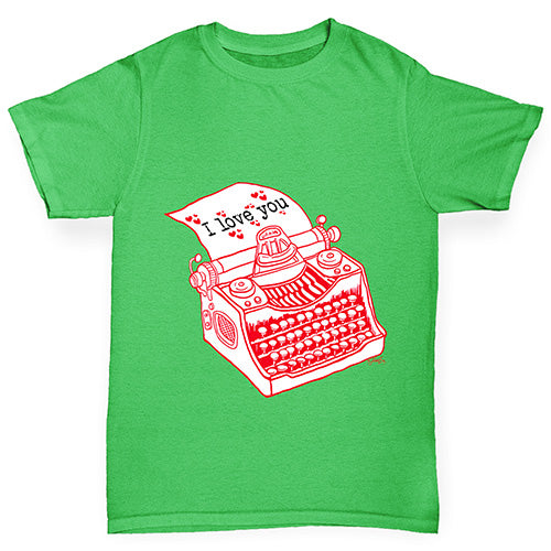 I Love You Typewriter Boy's T-Shirt