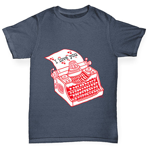 I Love You Typewriter Boy's T-Shirt