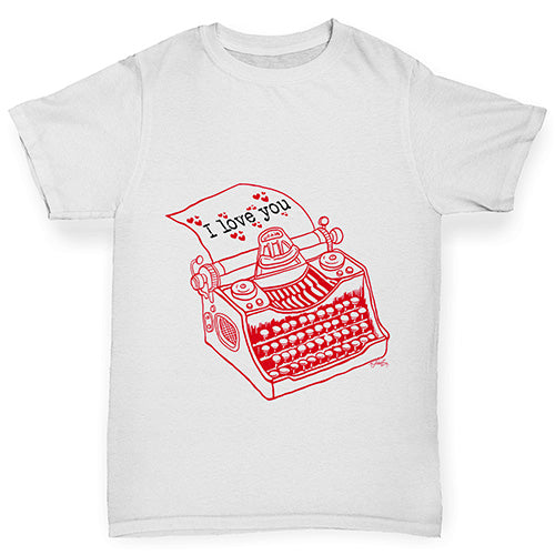 I Love You Typewriter Boy's T-Shirt