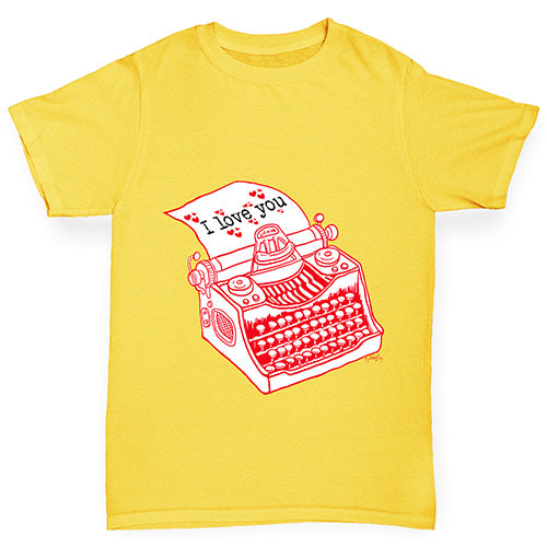 I Love You Typewriter Boy's T-Shirt