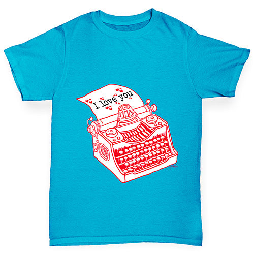 I Love You Typewriter Girl's T-Shirt 