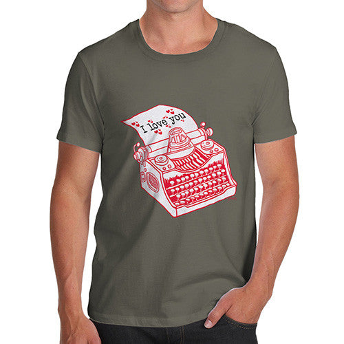 I Love You Typewriter Men's T-Shirt